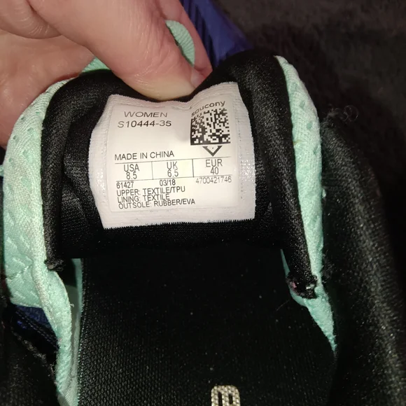 Saucony Everun Women's Blueish Purple and Mint Running Shoes - Picture 3 of 4